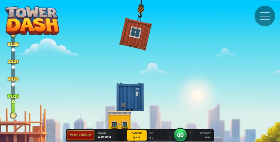 Official material: a Tower Dash gameplay screen.