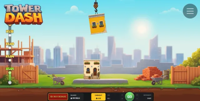 Visuel officiel : grue et zone de construction de Tower Dash. Visuel officiel : grue et zone de construction de Tower Dash.